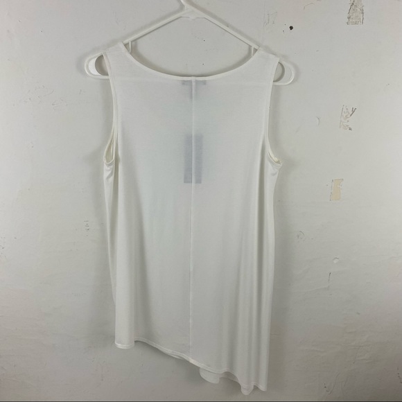 Eileen Fisher White U-Neck Asymmetrical Shell Tank Top Size Small NWT - Picture 4 of 7